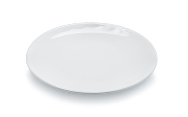 white plate ceramic on white background.