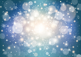 Obraz na płótnie Canvas Winter background with snowflakes and glitter
