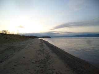 Evening on the Sarai beach. Olkhon Baikal.