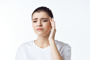 portrait of a young woman isolated on white