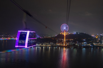 Ferris Wheel and Cable Car in Ha Long Bay, Vietnam