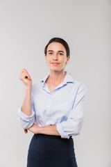 Young elegant businesswoman in formalwear looking at you