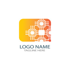 circuit logo technology vector template
