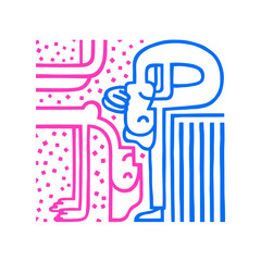 Gender difference concept. Woman and man vector.