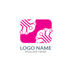 circuit logo technology vector template
