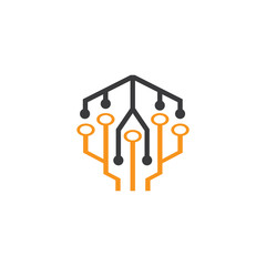 circuit logo technology vector template