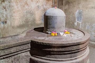 ELLORA, INDIA - FEBRUARY 7, 2017: Lingam at Kailasa Temple in Ellora, Maharasthra state, India