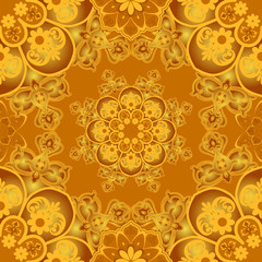       Bright colorful combination of abstract flowers in a seamless pattern