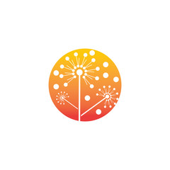DANDELION FLOWER LOGO VECTOR TEMPLATE