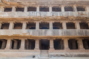 Naklejka premium Das Avatara (Ten Incarnations of Vishnu) Cave in Ellora, Maharasthra state, India