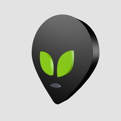 3d illustration of alien icon