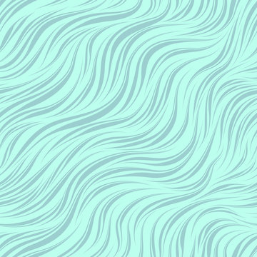Seamless turquoise vector pattern. Texture of smooth flowing waves for textile and packaging. Zebra skin.
