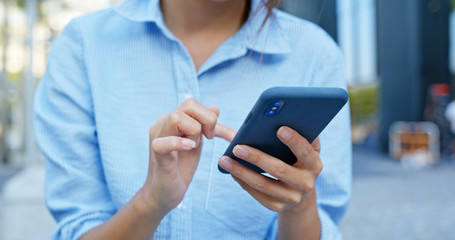 Close up of woman use of smart phone