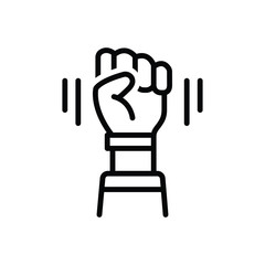 Black line icon for opposition 