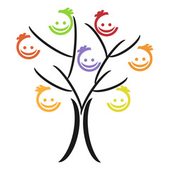 Illustration of inspiration of motherhood combined with a tree. Healthy life.