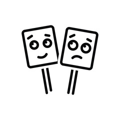 Black line icon for emotional