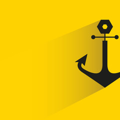 anchor with drop shadow in yellow background