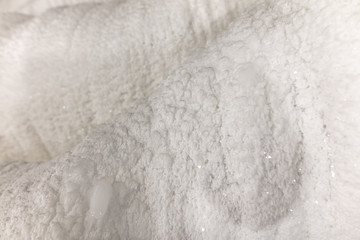 White walls of ice and snow in a cave