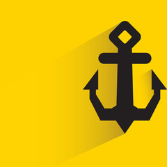 Obraz premium anchor with drop shadow in yellow background