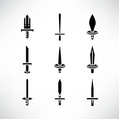 sword and rapier icons set