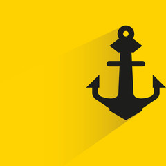 anchor with drop shadow in yellow background