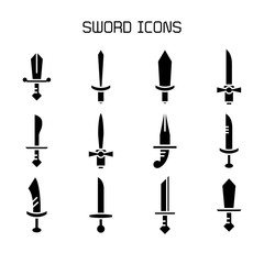 sword and rapier icons set