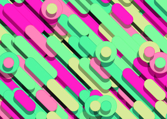 Color Abstract Lines and Circles Generative Art background illustration