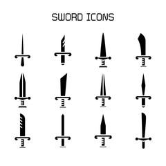 sword and rapier icons set