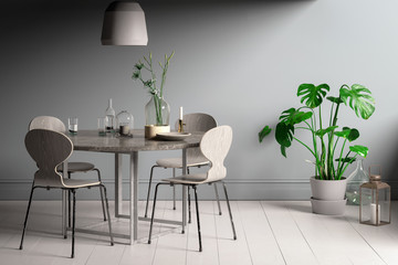 Modern Table Set in Practical Arrangment - 3d visualization