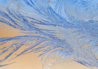 Natural pattern on glass at dawn of the sun.