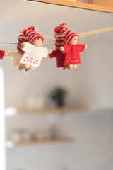 クリスマスの飾り　クリスマス　12月　人形　デコレーション　イメージ　季節　インテリア雑貨　冬　北欧　かわいい　赤　白　オーナメント