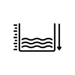 Black line icon for fewer 