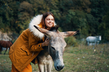 Fototapeta premium girl with horse