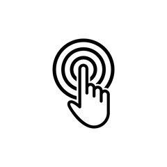 Vector index finger hand icon on a white background.