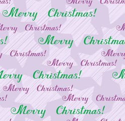 Merry Christmas, seamless pattern, vector, lilac, English. Script.  