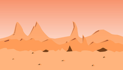 Fototapeta na wymiar Martian orange surface panorama 