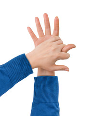 Human profile made of hands