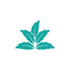 Mint leaves flat vector color icon