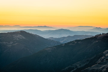 Fototapeta na wymiar Sunset over California Hills