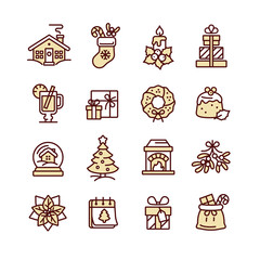 Set of Christmas icons for design and decoration