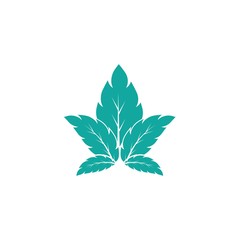 Mint leaves flat vector color icon