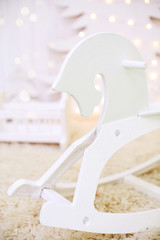 white Christmas decorations with lights