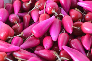 Full Frame Shot Of Pink  Acid Pitigüey Fruit Background. Tropical Fruit