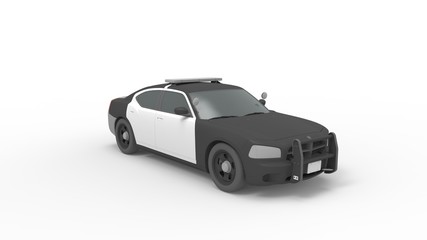 Obraz na płótnie Canvas 3d rendering of a police car isolated in a studio background