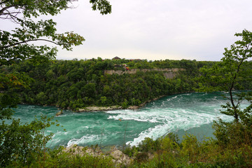 Niagara River in the Devis Hole State park in NY state USA