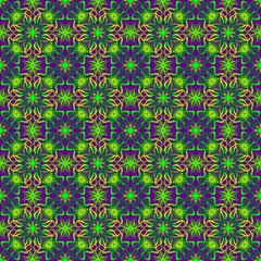 Seamless endless pattern of green and yellow colors for fabric or ceramic