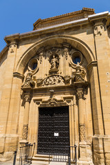 Laguardia, Spain. Facade of the medieval church of San Juan