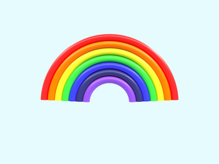 3d rendering cartoon style rainbow symbol