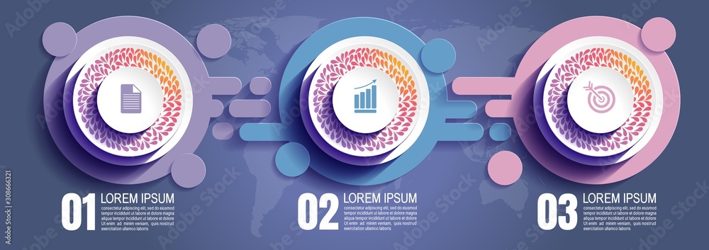 Wall mural infographic business, process chart design template for presentation. abstract timeline elements, ve
