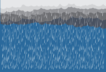Cloud and rain, rainy season, vector design , illustration.